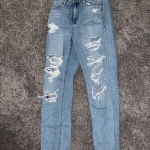 American Eagle Outfitters Light Blue Distressed Skinny Jeans